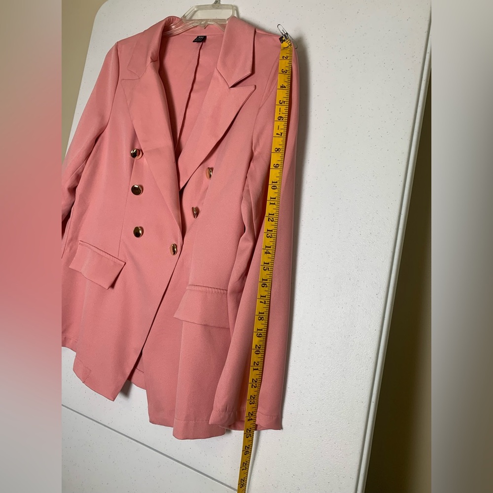 NIAY Double Breasted Jacket Blazer Dusty Pink women Size Medium like New - Picture 7 of 11